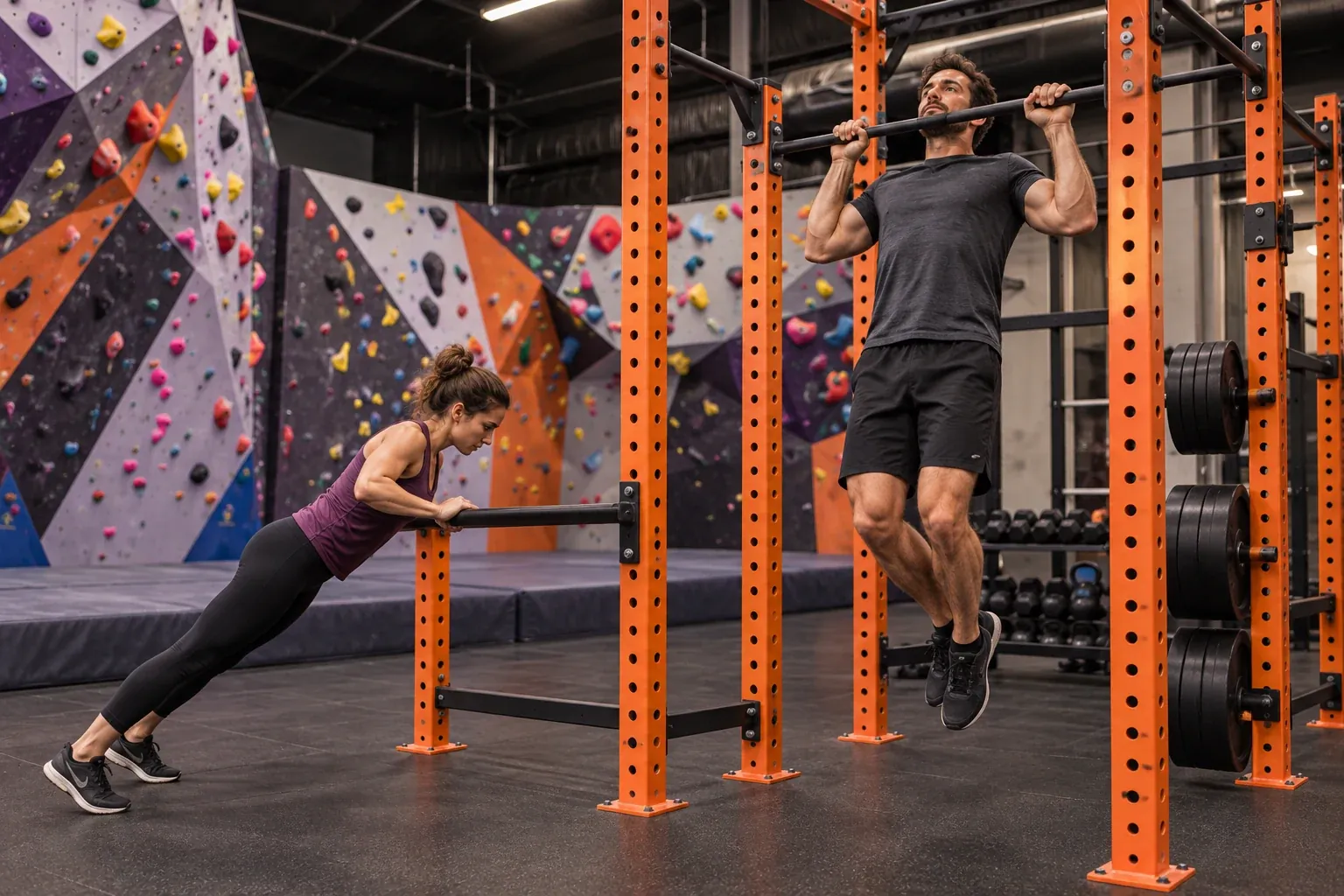 Inside the Fort Rock climbing gym