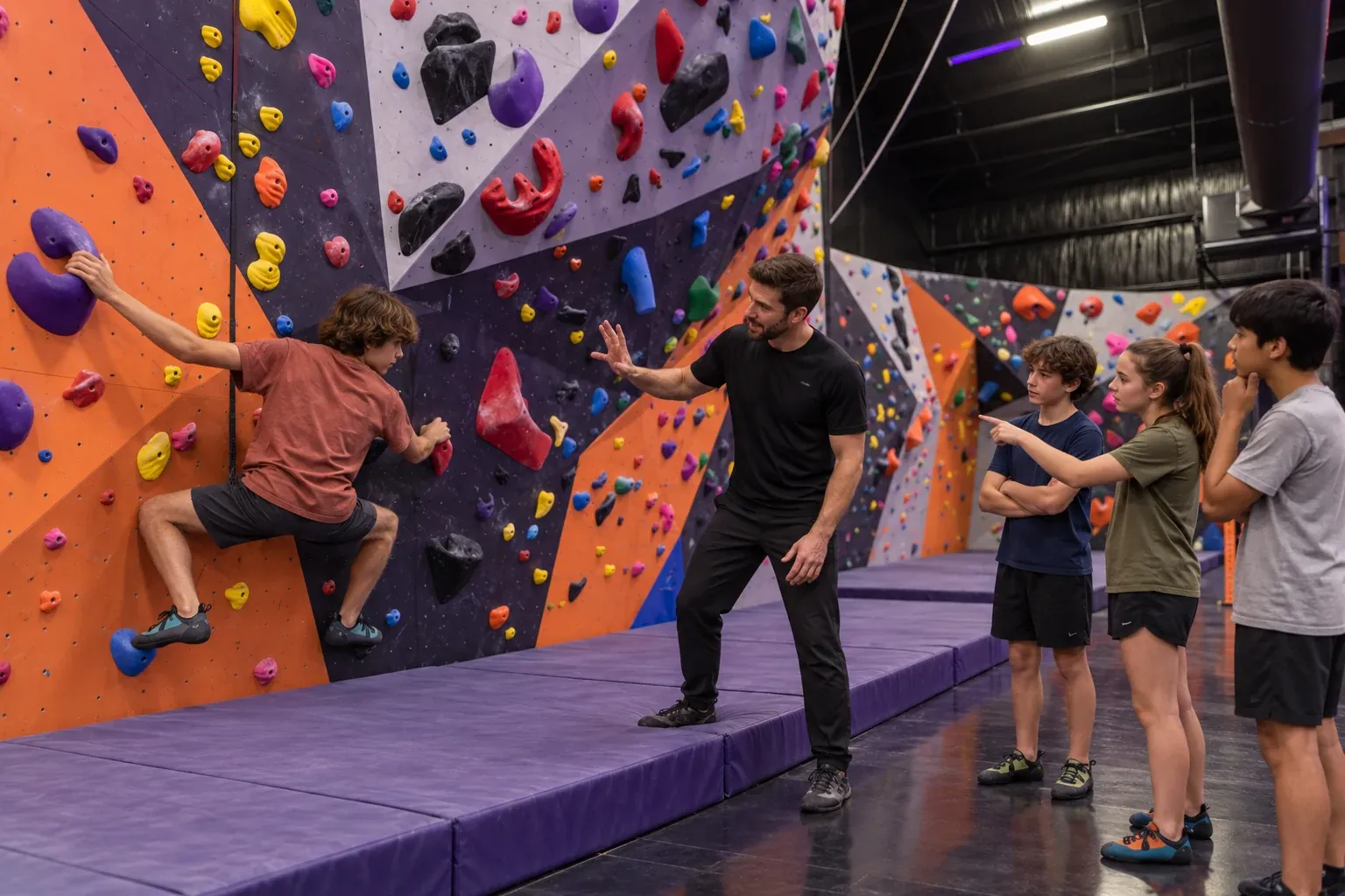 Inside the Fort Rock climbing gym