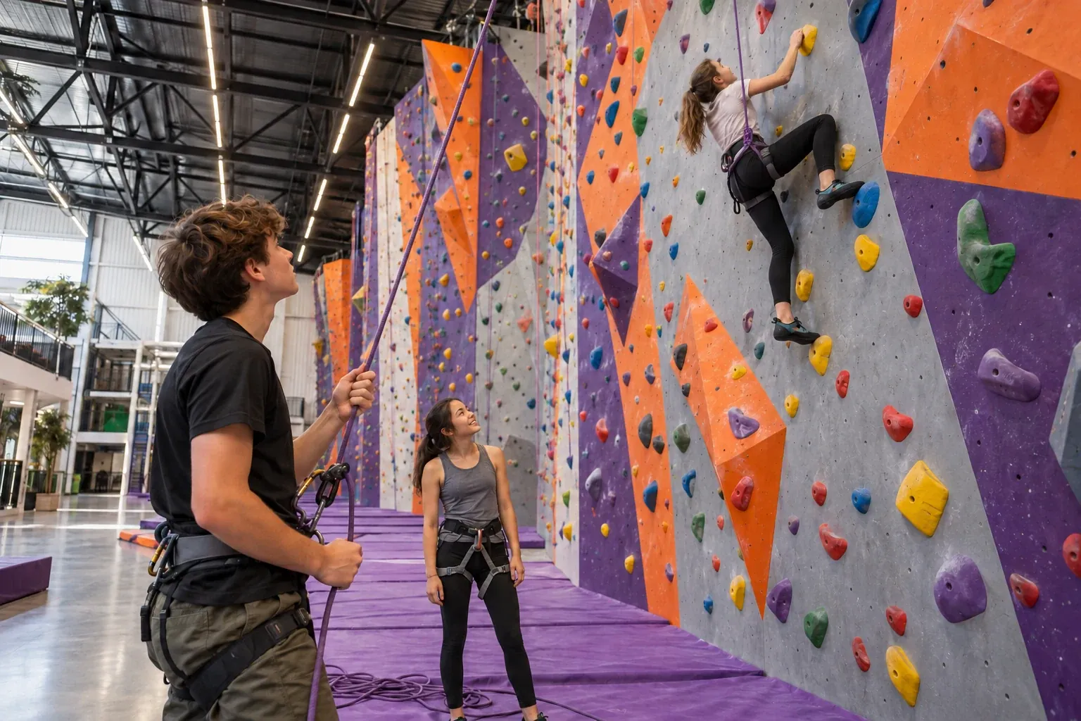 Inside the Fort Rock climbing gym